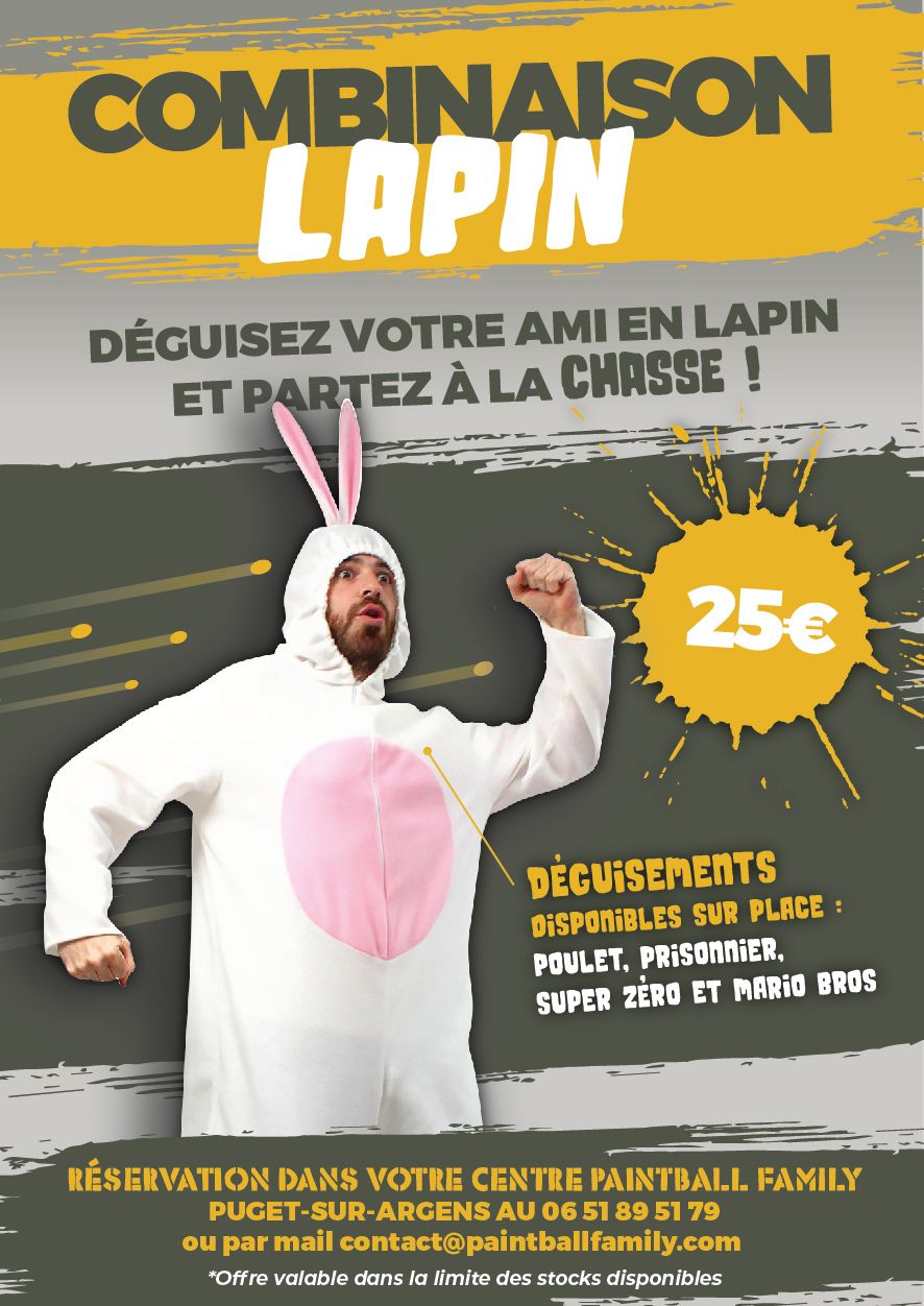 COSTUME LAPIN EVG - BASE LOISIRS BOUVERIE